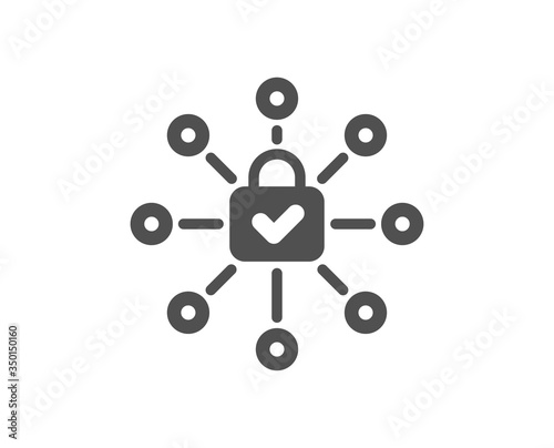 Security lock icon. Cyber defence sign. Private protection symbol. Classic flat style. Quality design element. Simple security lock icon. Vector