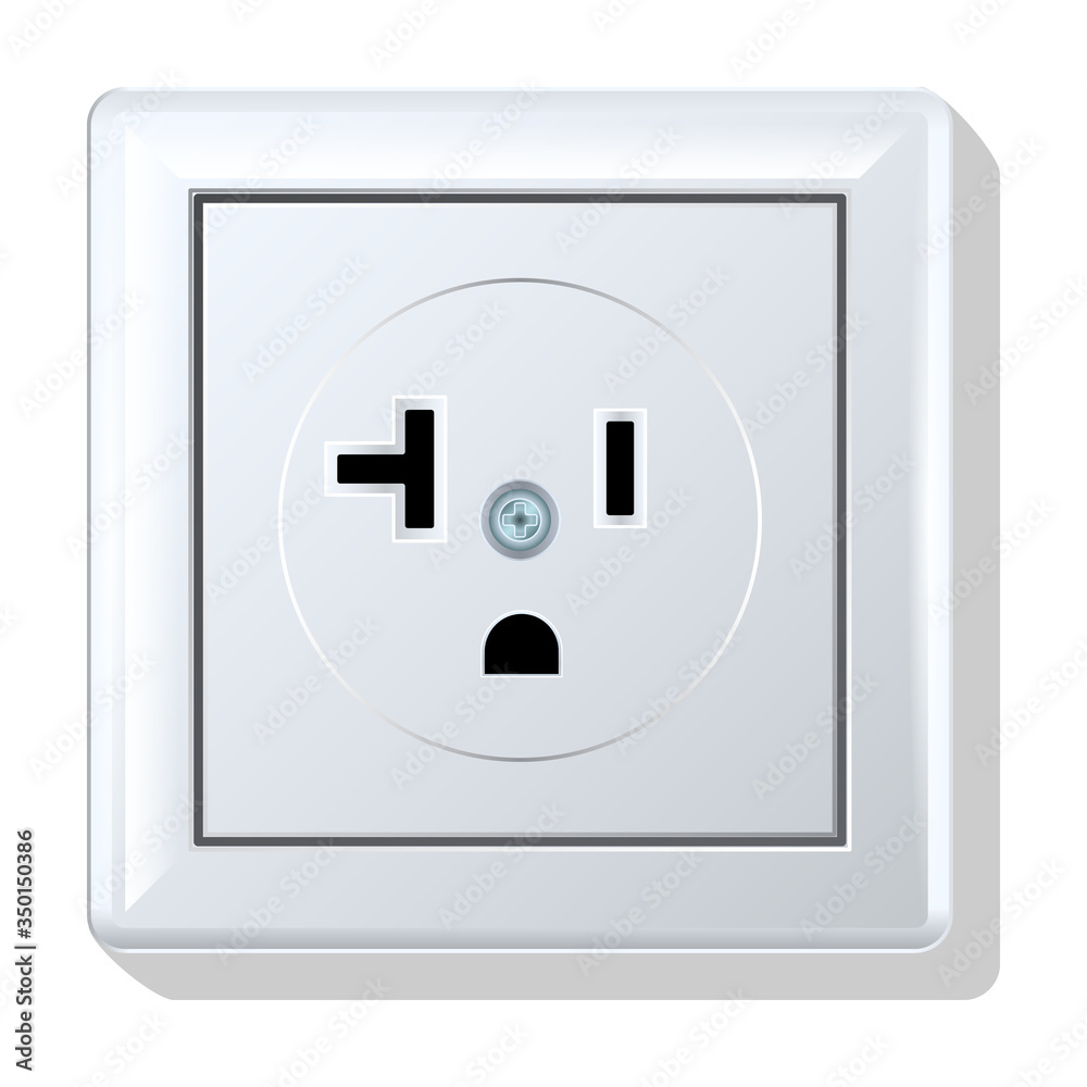 Socket vector icon.Realistic vector icon isolated on white background socket. Socket vector icon.Realistic vector icon isolated on white background socket.