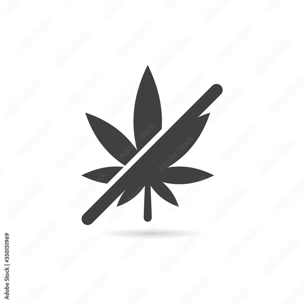 Vector Isolated No Marijuana or Cannabis Icon Vector Isolated No Marijuana or Cannabis Icon