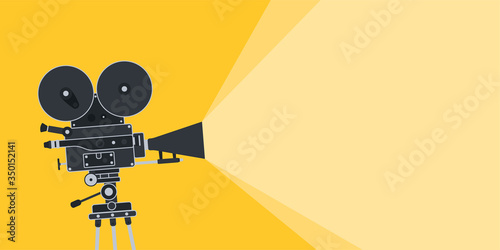 Retro cinema icon, vector illustration