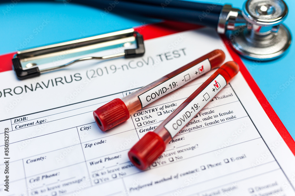 Pandemic COVID-19, Coronavirus. Nobody. Medical supplies on blue background Pandemic COVID-19, Coronavirus. Nobody. Medical supplies on blue background