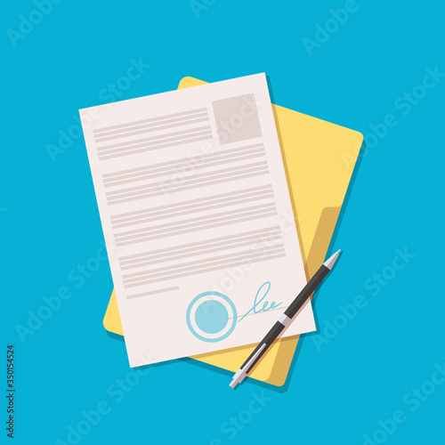 Tablou canvas Contract or document signing icon