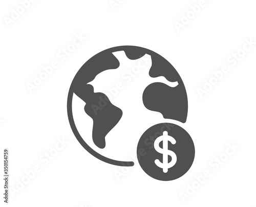 Global business icon. International outsourcing sign. Financial marketing symbol. Classic flat style. Quality design element. Simple global business icon. Vector