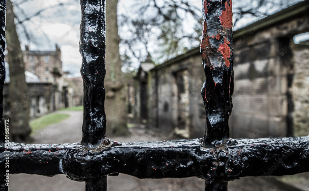 Gates in a cemetery on Edimburgh Scotland