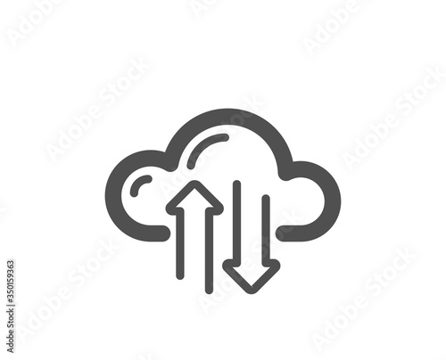 Cloud computing sync icon. Internet data storage sign. File hosting technology symbol. Classic flat style. Quality design element. Simple cloud sync icon. Vector