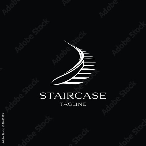 Staircase logo design. Awesome a staircase silhoutte. A staircase logotype.
