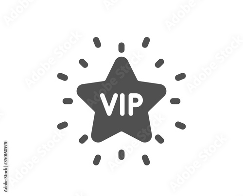 Vip icon. Very important person star sign. Member club privilege symbol. Classic flat style. Quality design element. Simple vip star icon. Vector