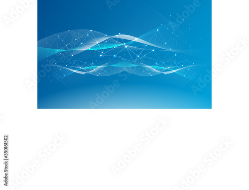Science and wave concept in gradient blue background. Vector illustration in eps10.