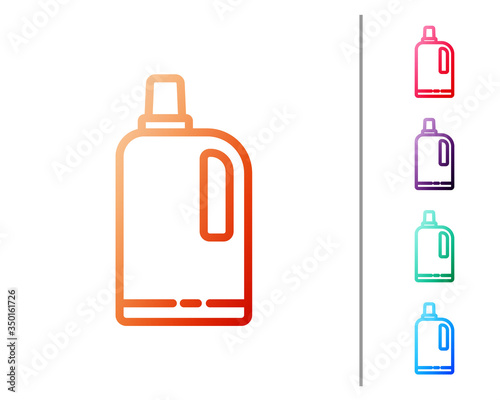 Red line Fabric softener icon isolated on white background. Liquid laundry detergent, conditioner, cleaning agent, bleach. Set color icons. Vector Illustration