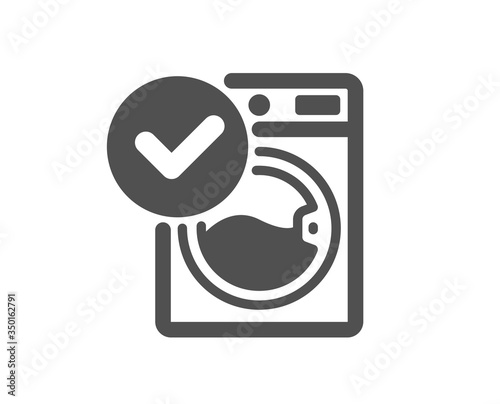 Washing machine icon. Wash laundry sign. Washable cleaner symbol. Classic flat style. Quality design element. Simple washing machine icon. Vector