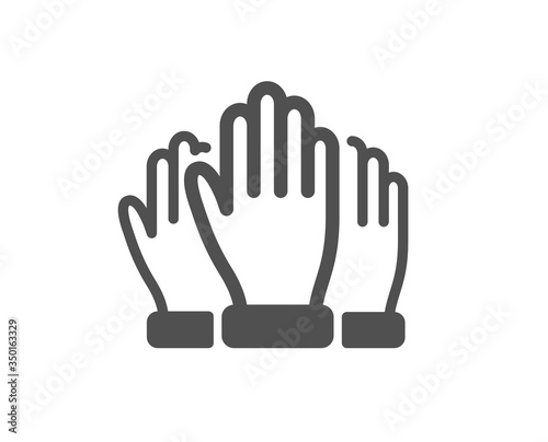 Vote hands icon. Election voting sign. Volunteers or referendum symbol. Classic flat style. Quality design element. Simple vote icon. Vector