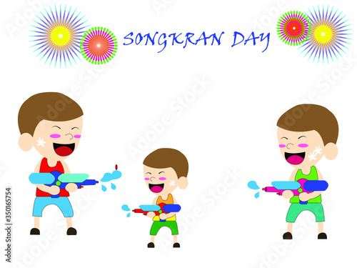 Vector sign and water songkran festival of Thailand design background  illustration