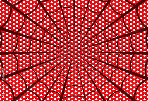 Red spider web. Vector illustration