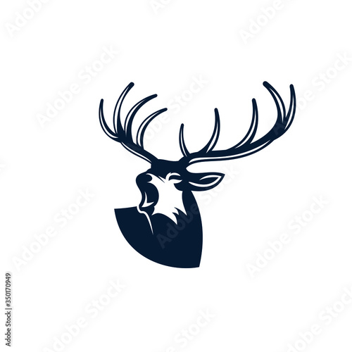 Deer logo design. Awesome a deer silhoutte. A deer logotype.