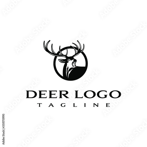 Deer logo design. Awesome a deer silhoutte. A deer logotype.