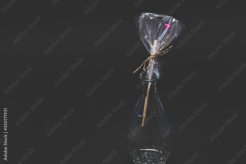 Diet curly lollipops. Transparent and with bright elements. On a stick. Diet curly lollipops. Transparent and with bright elements. On a stick.