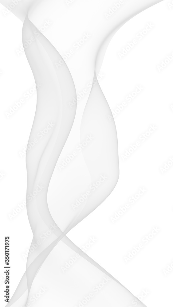 White abstract background. Fluttering white scarf. Waving on wind white fubric. 3D illustration White abstract background. Fluttering white scarf. Waving on wind white fubric. 3D illustration