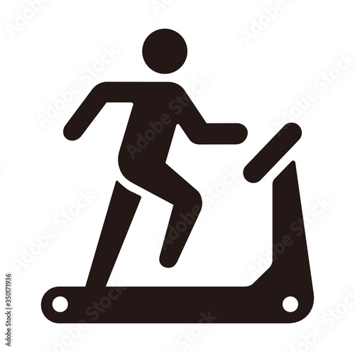 Treadmill, training, sports gym, exercise vector icon illustration