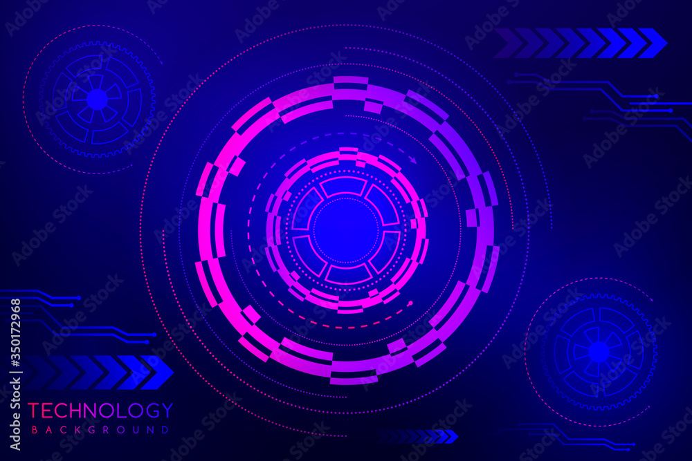 Abstract technology background with various technological elements. Innovative concept of high-tech communications. The concept of digital technology and engineering. Abstract technology background with various technological elements. Innovative concept of high-tech communications. The concept of digital technology and engineering.