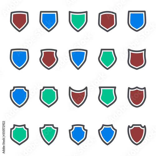 Free Download Protection icons shield collection silhouette design vector illustration - GFXLoad