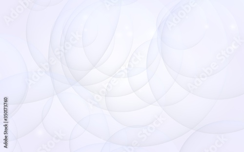 Abstract white background. Backdrop with light transparent bubbles. 3D illustration