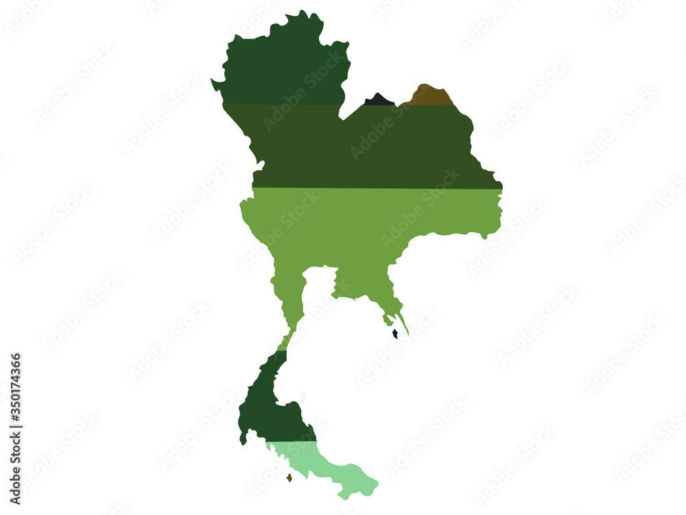 Vector map Thailand. Isolated vector Illustration. on White background.