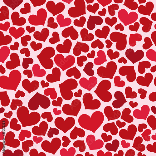 Hearts seamless pattern, can be used for celebrations, wedding invitation, mothers day and valentines day. Vector illustration. Background with different colored confetti hearts for valentine time.