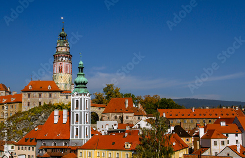 Wallpaper Mural View to Cesky Krumlov . View of the city  in the sunny  day. Czech Republic. Historical town. Tourism in Europe. Castles and fortresses of the Czech Republic. UNESCO World Heritage. Torontodigital.ca