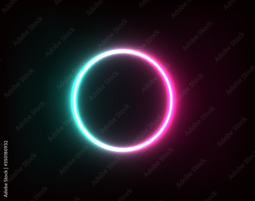 
Pink blue neon circle for advertising and banner.
