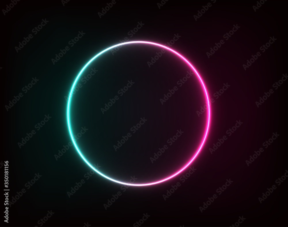 Neon circle for your ad and blue pink light banner. Neon circle for your ad and blue pink light banner.