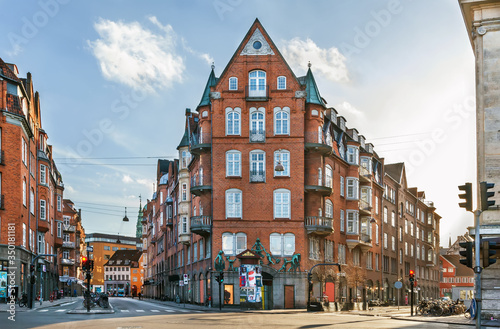 Fototapeta Naklejka Na Ścianę i Meble -  Street in Copenhagen city center, Denmark