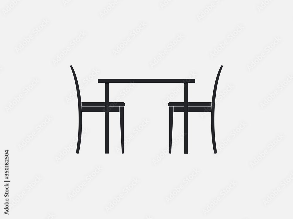 Chair, table icon. Vector illustration, flat design. Chair, table icon. Vector illustration, flat design.