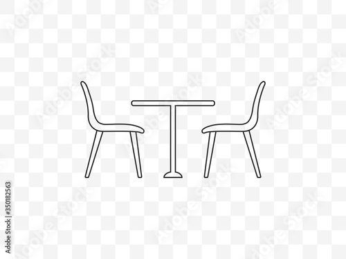 Chair, table icon. Vector illustration, flat design.