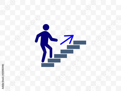 Stairs, stairwell, walks up icon. Vector illustration, flat design.