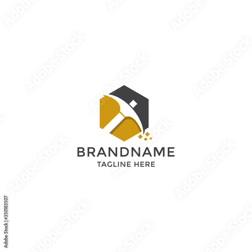 Mining logo icon design template vector illustration