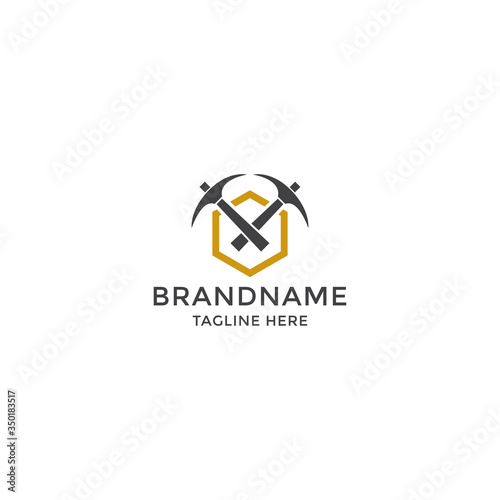 Mining logo icon design template vector illustration