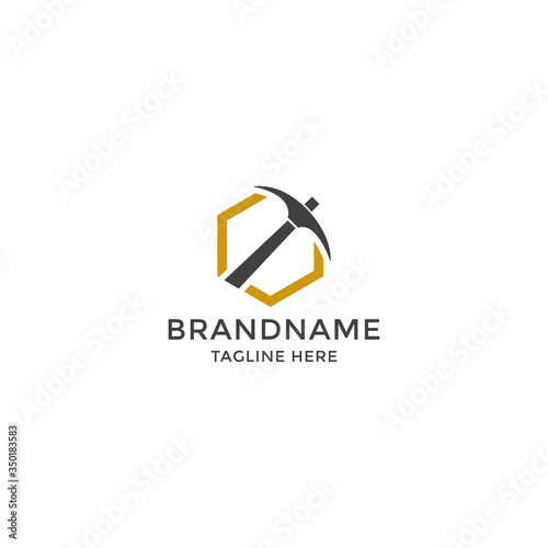 Mining logo icon design template vector illustration