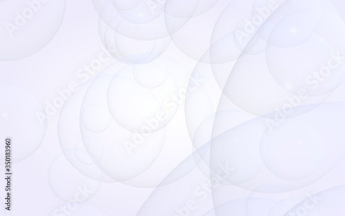 Abstract white background. Backdrop with light transparent bubbles. 3D illustration