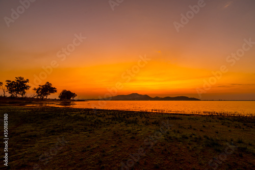 Landscape sunset at Bang phra reservoir ,sriracha chon buri, thailand