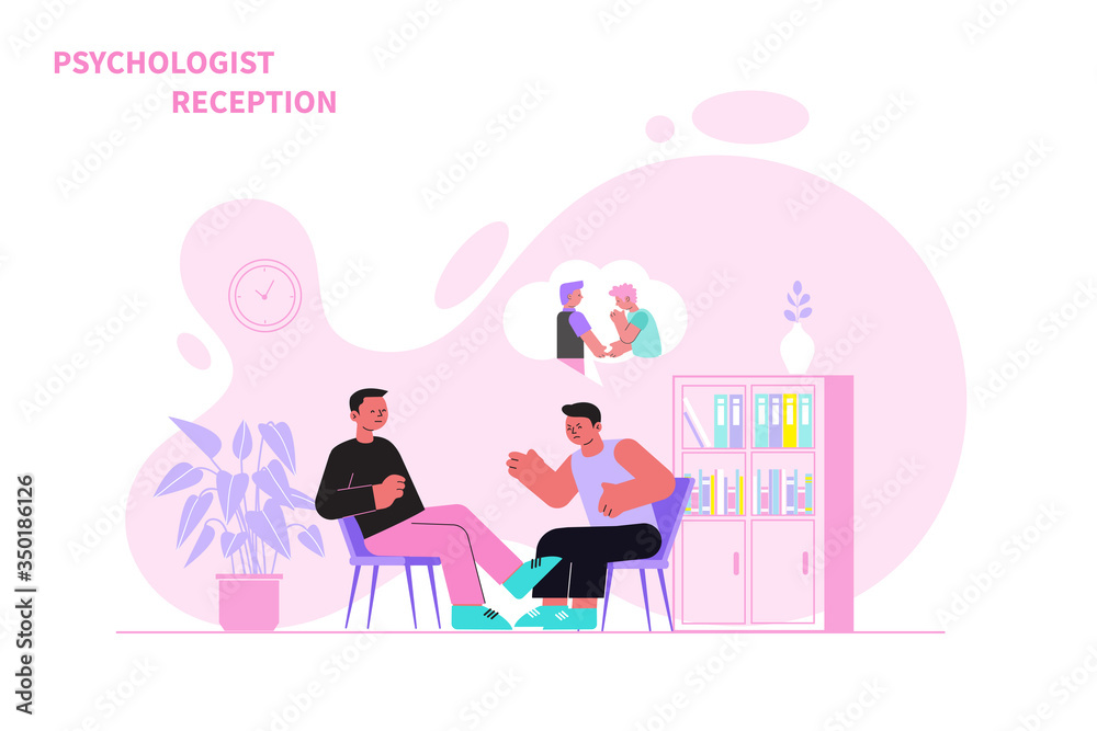 Plakat Psychologist Flat Illustration