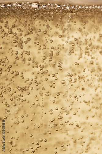 Close-up sparkle bubbles champagne