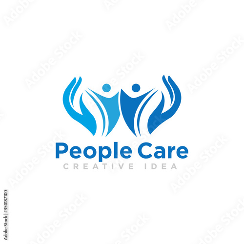 People Care Logo Design Vector