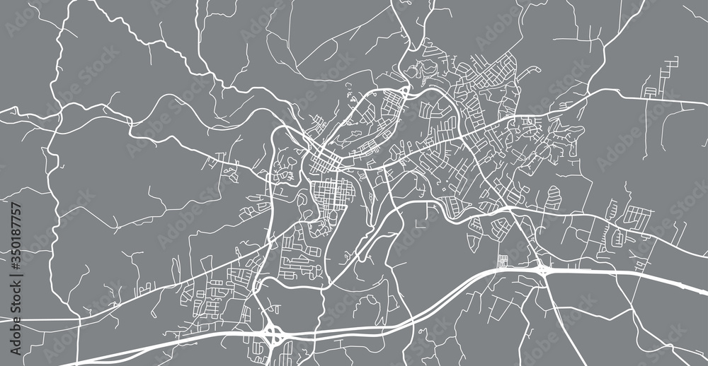 Urban vector city map of Frankfort, USA. Kentucky state capital