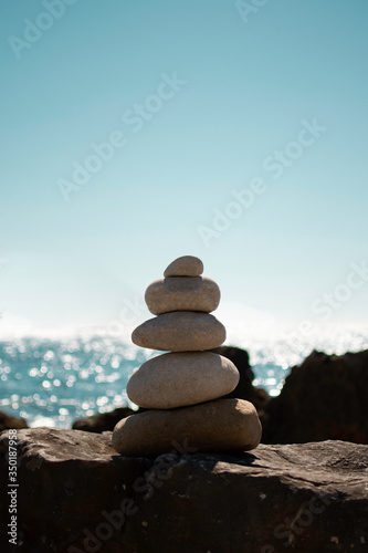 Equilibrium and balance. Stacked stone.