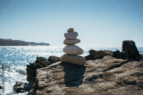Equilibrium and balance. Stacked stone.
