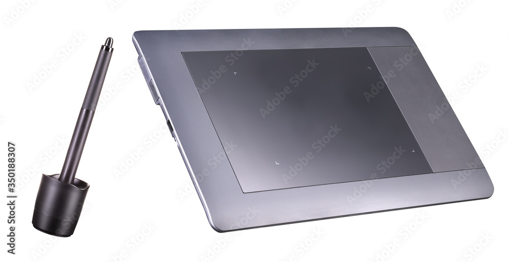 Graphic tablet and pen for illustrators, designers and photographers isolated Graphic tablet and pen for illustrators, designers and photographers isolated