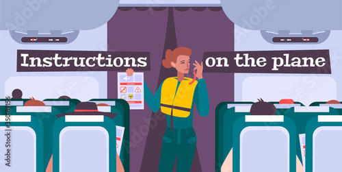 Airplane Briefing Flat Background