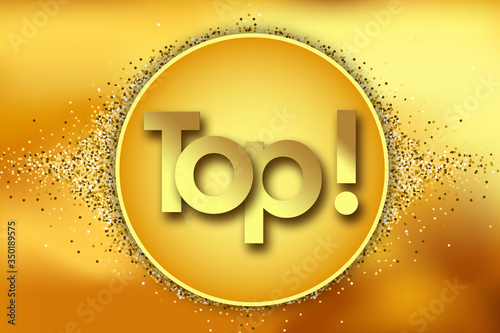 top in golden circle stars and yellow background photo