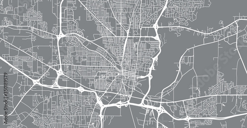 Urban vector city map of Jackson, USA. Mississippi state capital