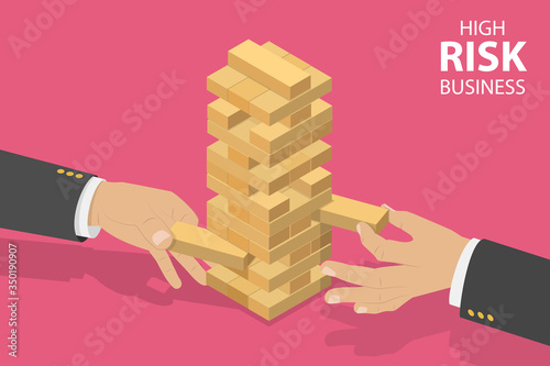 3D Isometric Flat Vector Concept of High Risk Business.